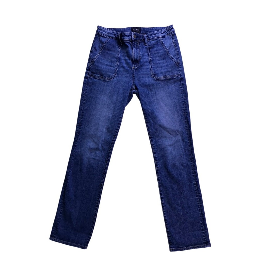 Driftwood Audrey High Rise Jeans Womens W30 L31 Blue Patch Pocket Straight Leg